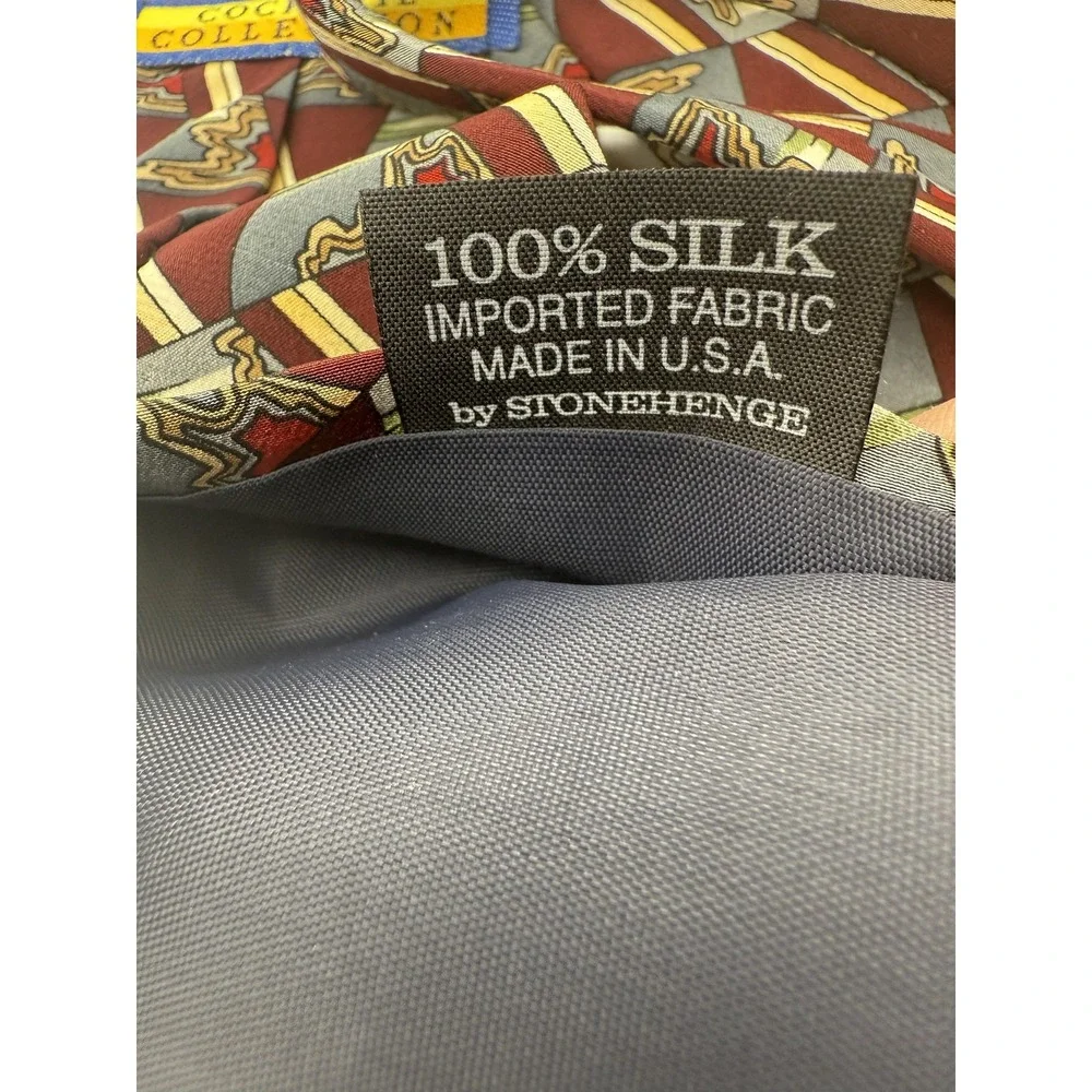 Cocktail Collection Tie Mens Silk Vodka Tonic Geometric Abstract‎ Made USA